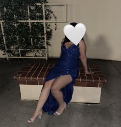 Royal Blue Prom Dress/Formal Dress With Slit