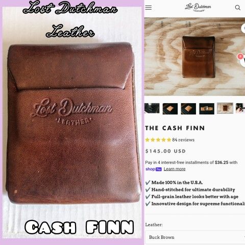 Lost Dutchman Leather Cash Finn Wallet - Hand-stitched Full-grain Irish Dublin