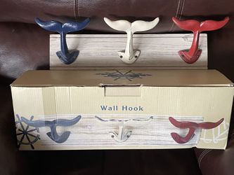 NEW 3 Whale Tail Wall Hook Mount For Hats Jackets