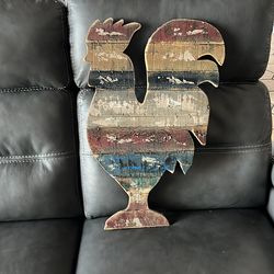 Southern style wooden rooster wall decoration