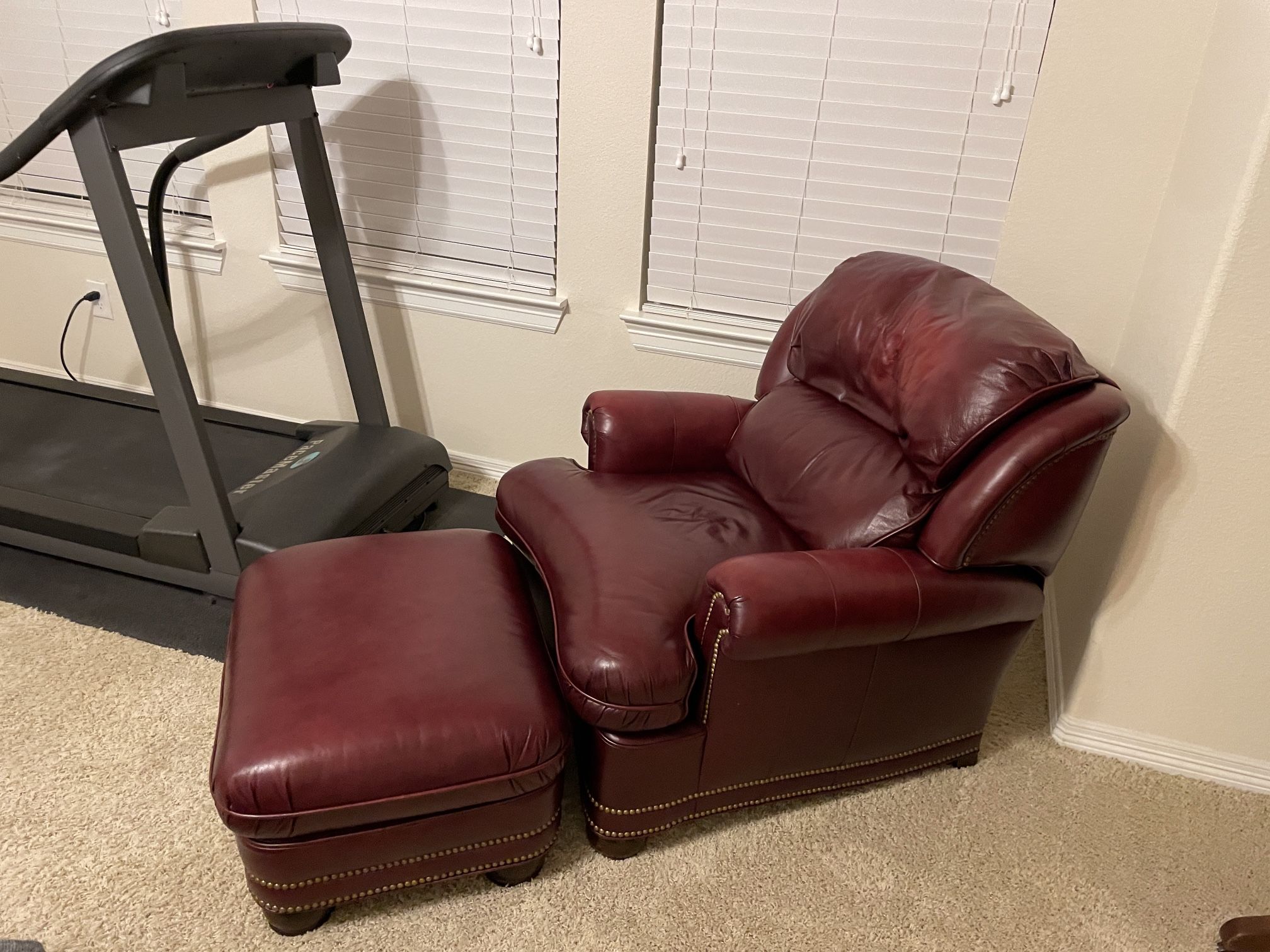 Leather Recliner And Ottoman Real Leather