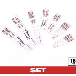 Milwaukee SAWZALL Metal Cutting Bi-Metal Reciprocating Blade Set (16 Piece)