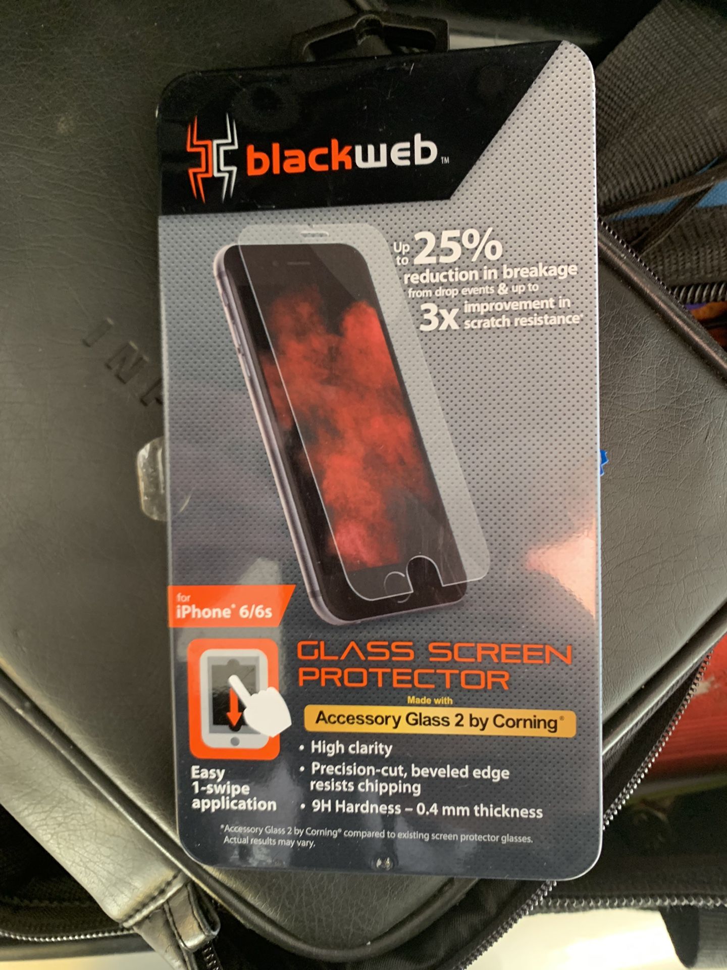 Brand new glass screen protector iPhone 6/6S Blackweb