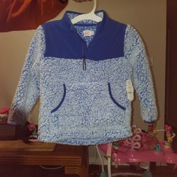 Blue Fleece Sweater Size 4-6 Brand New