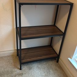 Book/Decor Shelf. Steel Frame. Wooden Boards. Sturdy. 