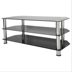 Black Glass shelves TV Stand 