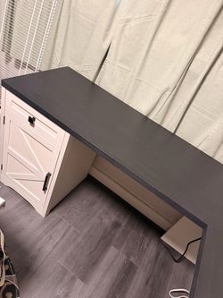 L Shaped White Farmhouse Desk