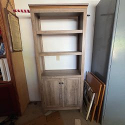 Tall Bookcase with Cabinet Storage