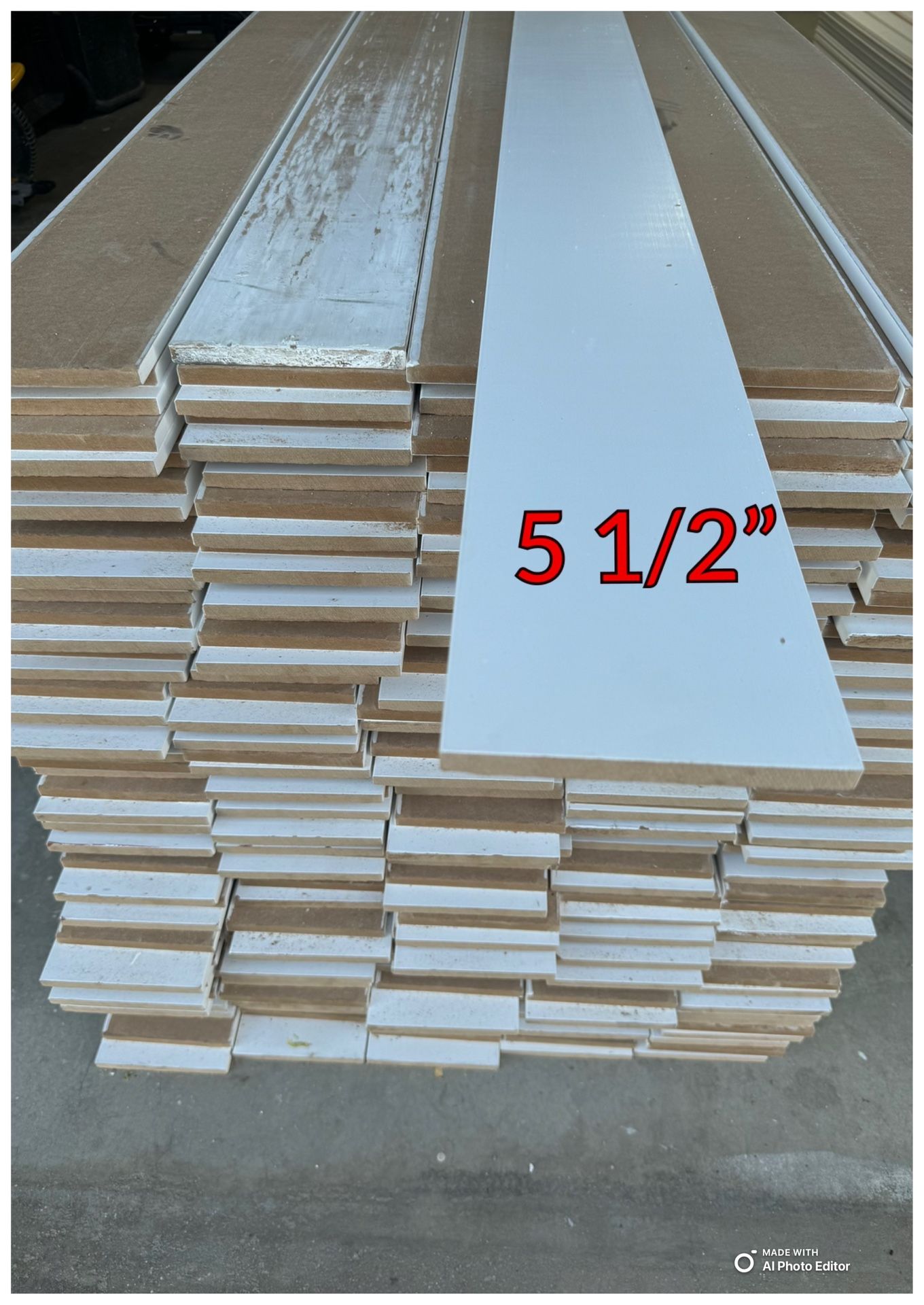 5 1/2” FLAT BASEBOARD .88 CENTS PER FT