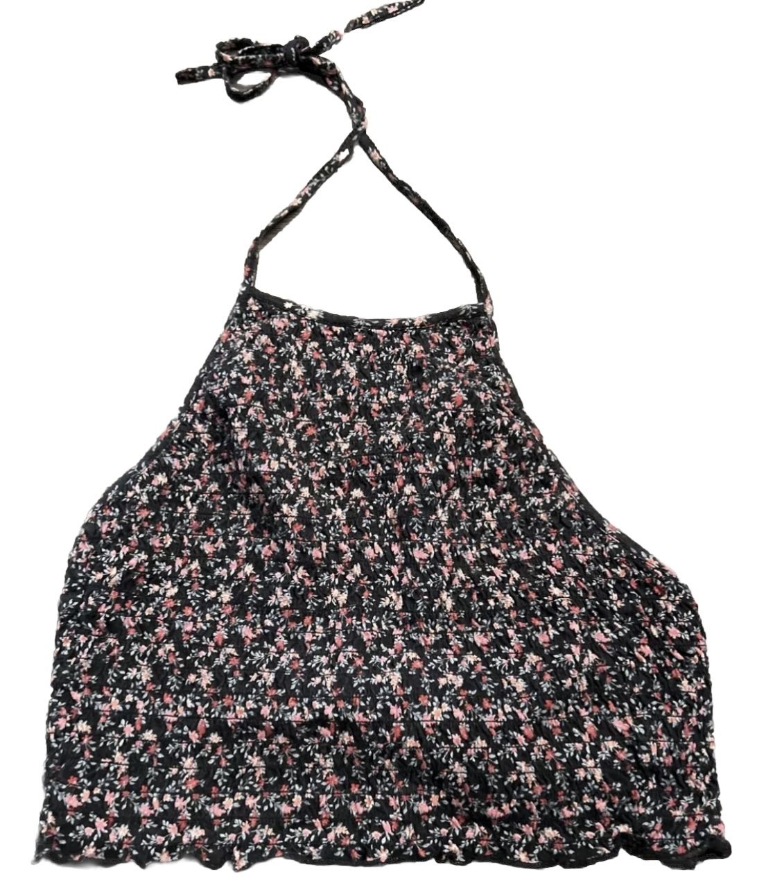 American Eagle Outfitters Cropped Halter Top SZ. XS Floral, Print & Back Tie