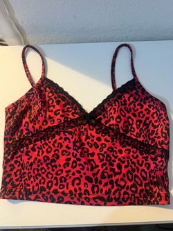 Red & Black Leopard Print Cami Top