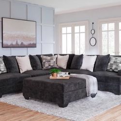 Lavernett Charcoal 3-Piece Sectional (Couch Sofa Option 