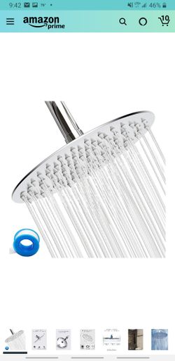 6 Inch Rain Shower Head Stainless Steel High Pressure Powerful Spray Shower Heads-Best High Flow SPA Showerhead with Adjustable Metal Swivel Ball