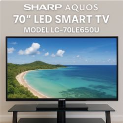 Sharp AQUOS 70” Smart LED TV + Heavy-Duty Stand – Great Condition!