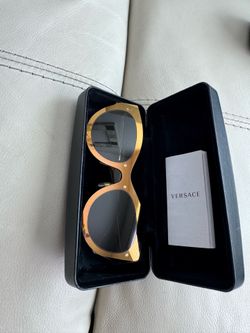Authentic Versace B4(contact info removed)/H White Gold Shield Sunglasses Made in Italy