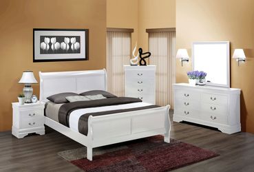 Brand new king sleigh bedframe + dresser + mirror + nightstand
