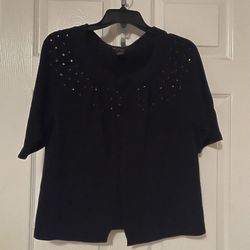 Sequin Short Open Sweater Size PL