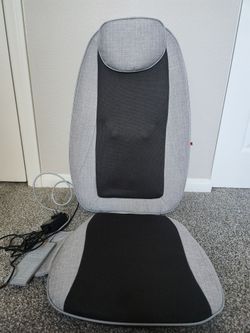 Sharper Image® Massager Seat Topper, 4-Node Shiatsu with Heat & Vibration, Attaches to Most Chairs, Relaxation & Pain Relief for Neck, Back, Shoulders