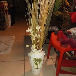 Gorgeous Stone Made Floor Vase With Wood Sticks Etc 4.5ft 12 Firm
