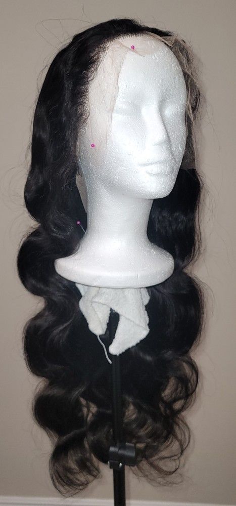 Lace front Human hair Pre Plucked body wave with Baby Hair 26'