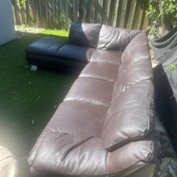 Leather Sectional Dark Brown . Price Including Delivery 