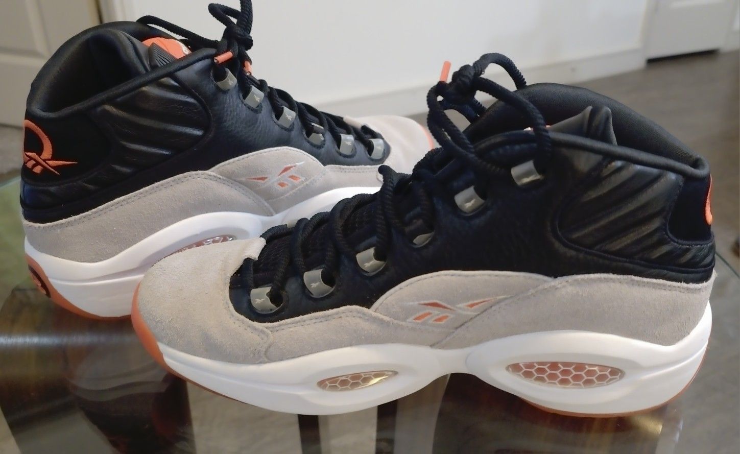 Reebok Men's Pump Question Iverson Basketball Black Steel Orange M44090 Sz 11