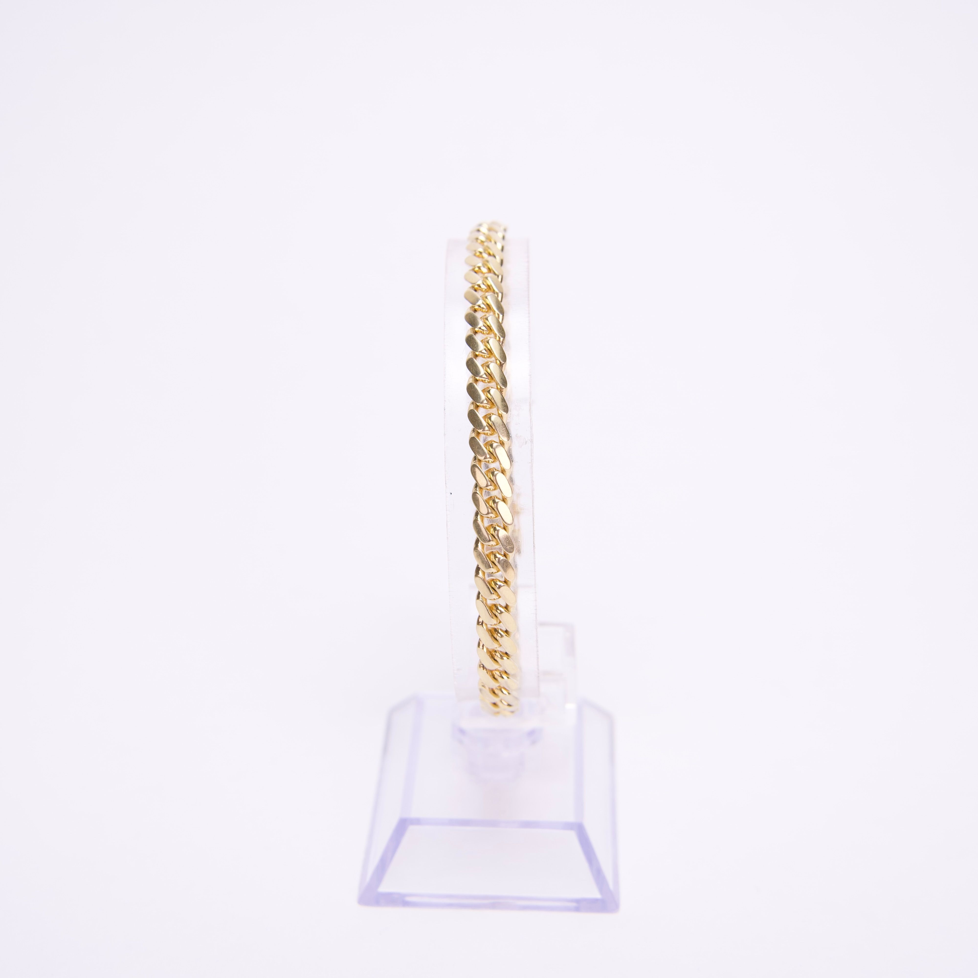 10k Yellow Gold 6mm Cuban Link Bracelet 8''