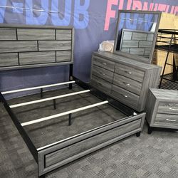 Grey And Black Queen Bedroom Set 