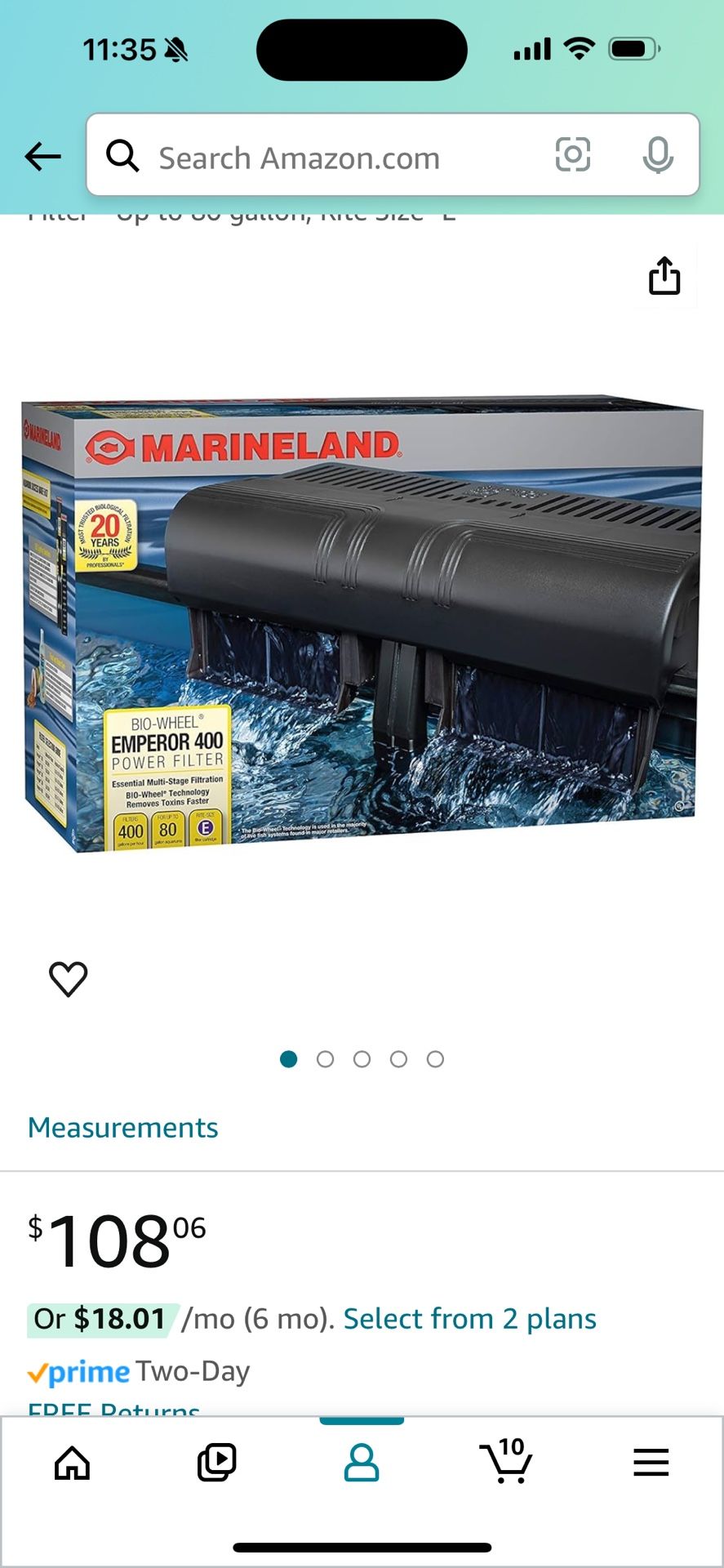 Marineland Emperor 400 Pro Series Bio-wheel Power Filter - Up to 80 gallon, Rite Size "E"