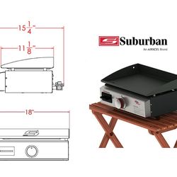 New Suburban / Lodge Cast Iron Griddle Tabletop/RV
