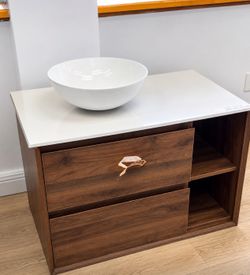 Modern Bathroom Vanity with Countertop Sink