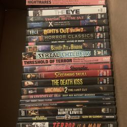 Horror DVDs.. Vintage Style And Modern Style. Unwrapped But Not played. Light Horror.   $4 Each