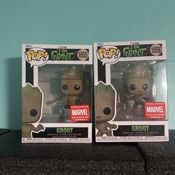 Marvel Funko Pops Groot 