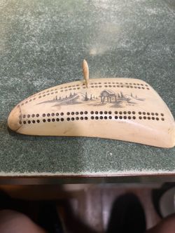 Walrus Scrimshaw cribbage board
