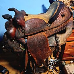 Cowboy Horse Saddle Western Sporting Goods Equestrian Rancho Leather Brown
