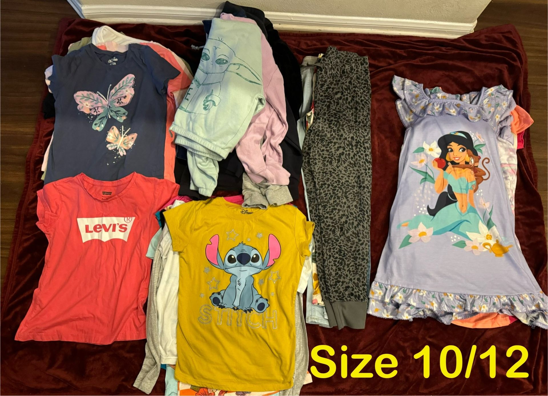 Girls Clothes Size 10/12, Shirts,Jeans,Leggings,shorts and Pijamas