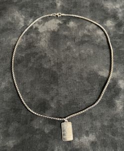 Sterling Silver 925 Italy 18" 2mm Round Box Chain 10g Necklace Unisex w/Pendant .999 Fine Silver 1g Bar Italy