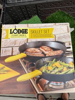 Lodge cast iron skillets 12in.and 10.5 in.