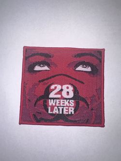28 WEEKS LATER, RED BORDER, SEW ON WOVEN PATCH
