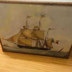 Art Ship Decor Trunk Storage Or Travel