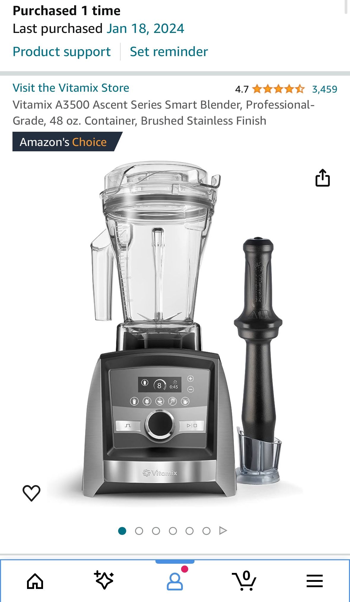 Vitamix A3500 Ascent Series Smart Blender, Professional Grade, 48