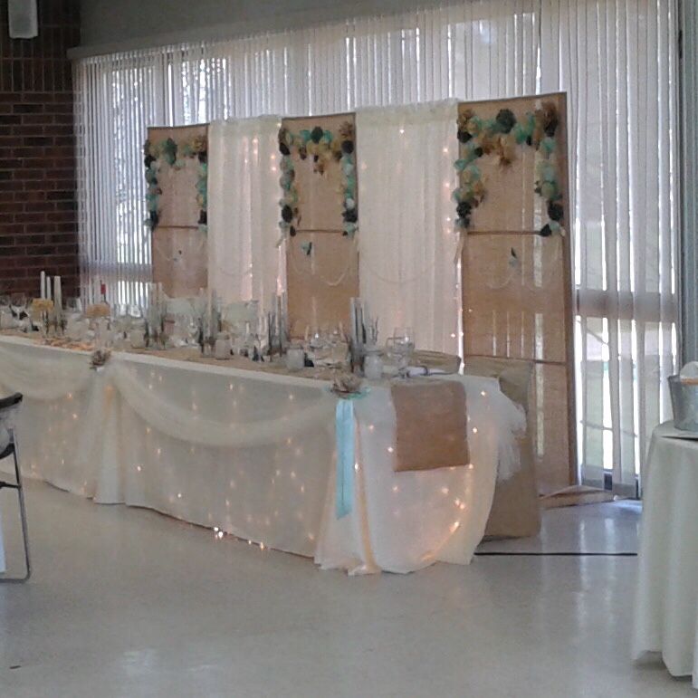 Rustic Wedding decor burlap backdrop and flower package