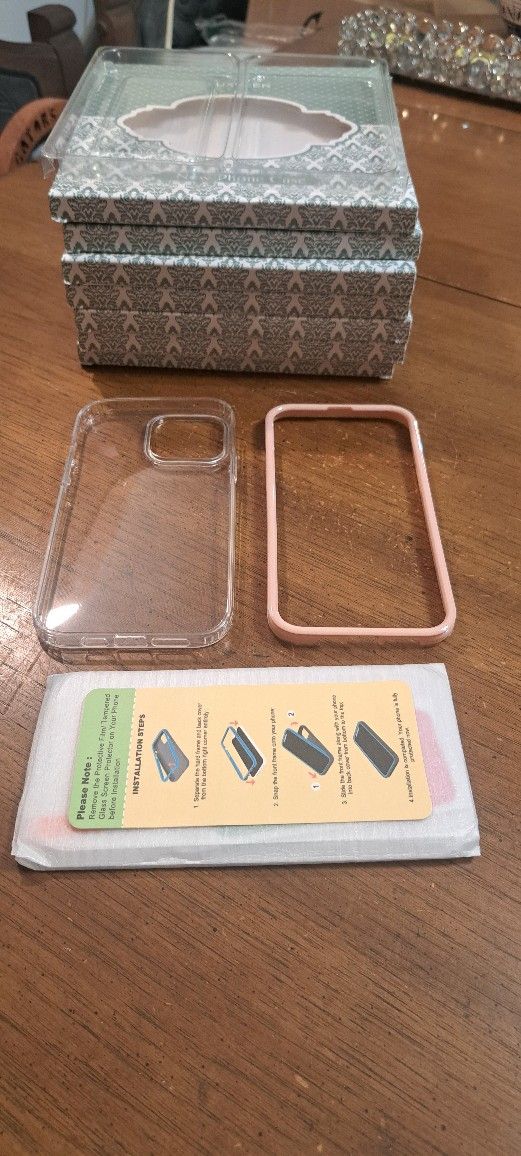 "NEW " Luxveer iPhone 13 6.1 Inch Phone Clear Cover With Tempered Glass Screen Protector $1 Each