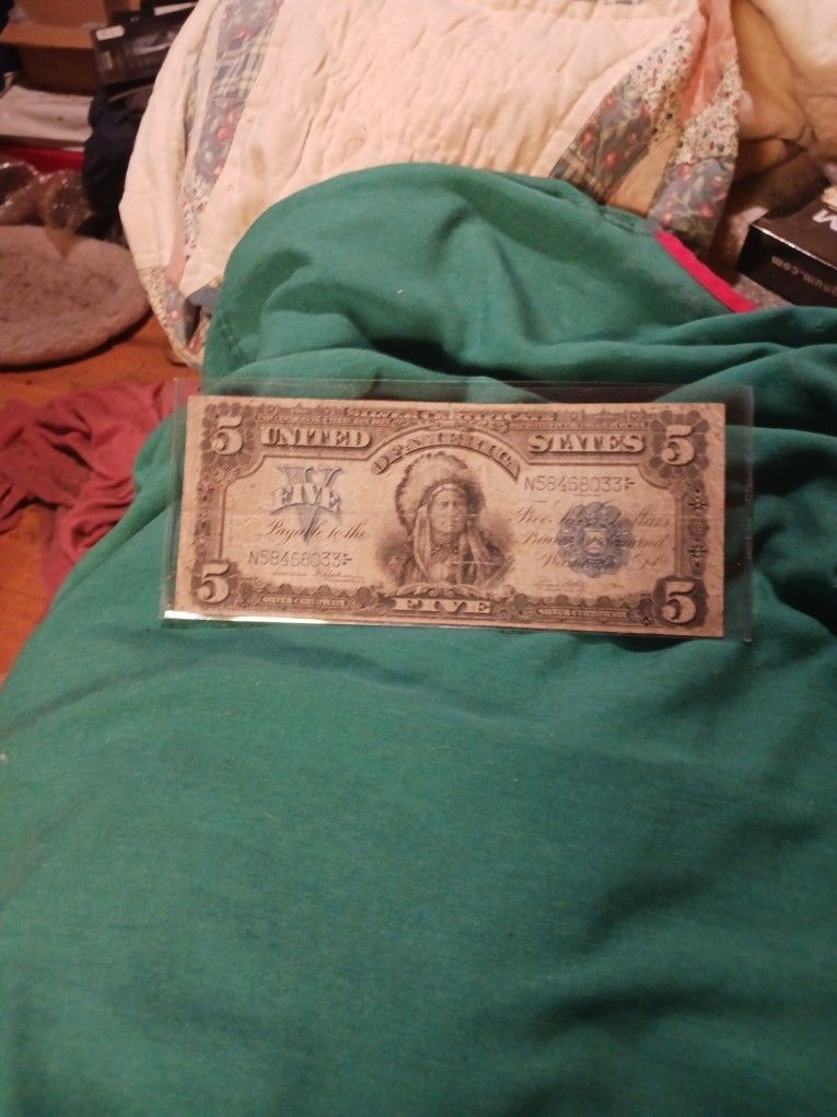 1899 5.00 Indian Large Note