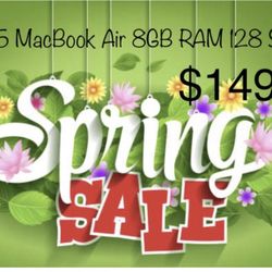 Super Spring Sale! 2015 Macbook Air 4GB RAM 128GB SSD