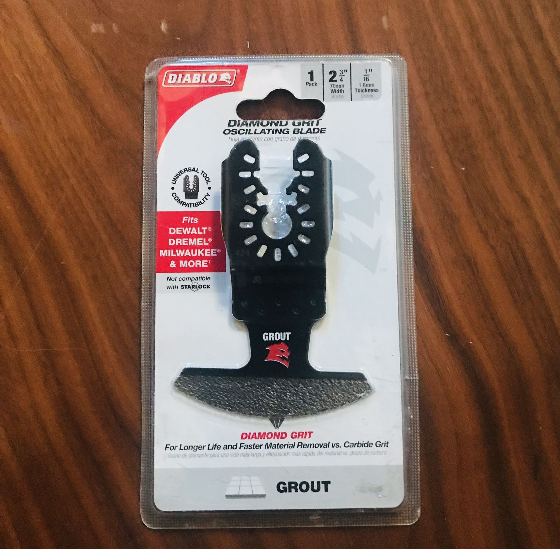 Universal Fit Diamond Grit Oscillating Tool Blade for Grout