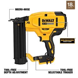 DEWALT DCN680B 20V MAX* XR® 18 GA Cordless Brad Nailer 