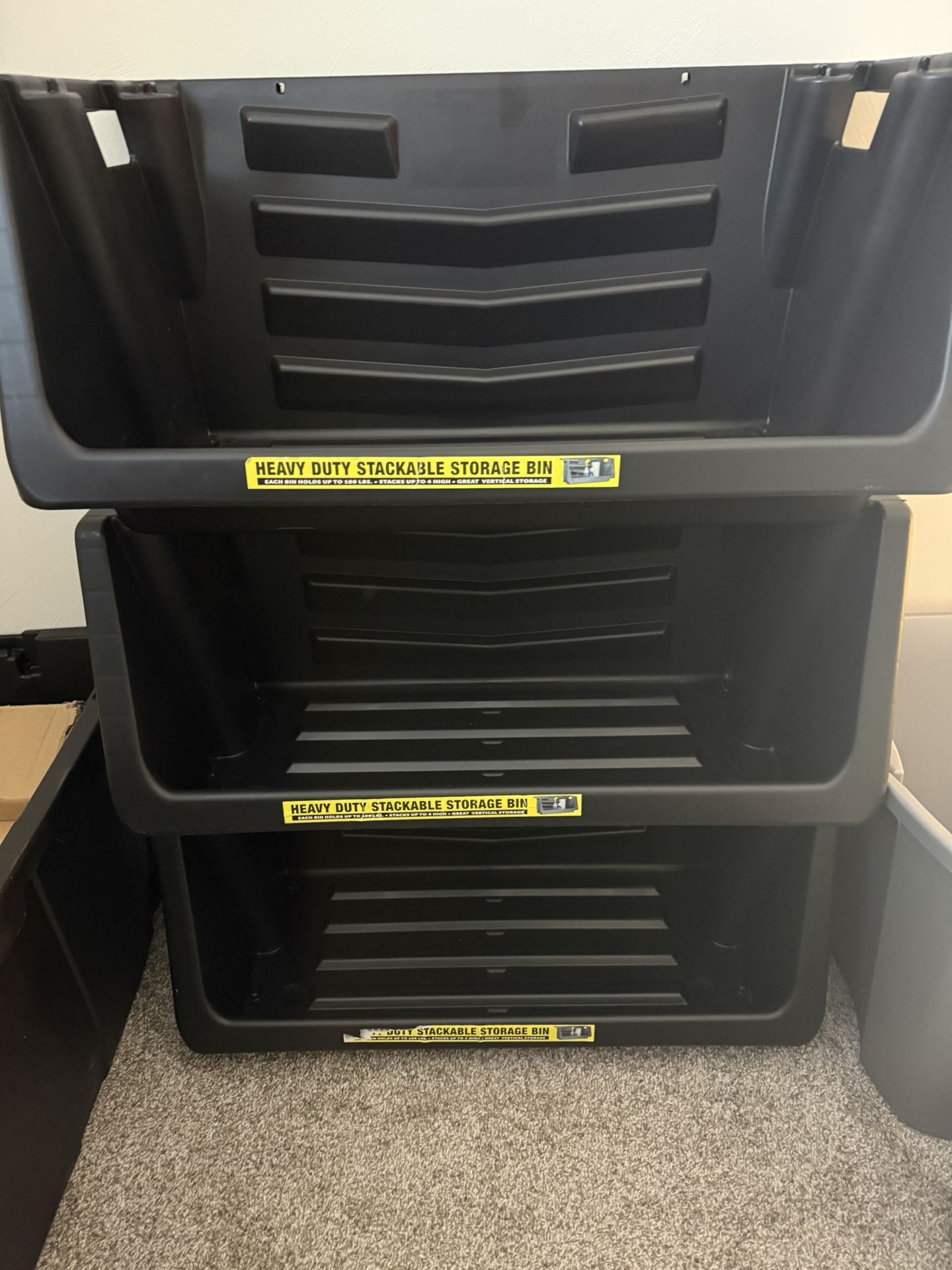 3 Heavy Duty Storage Bins