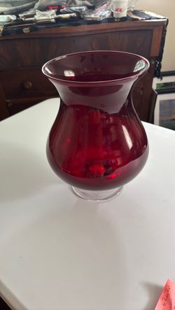 Ruby red hurricane vase retired