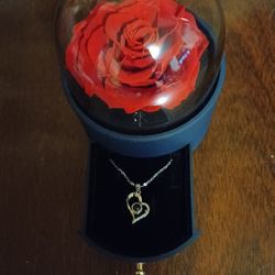 Necklace In Rose Crystal Ball 